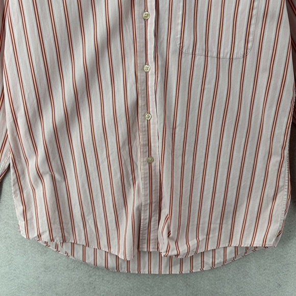 Paul Frederick Dress Shirt Mens Size MEDIUM Pink Yellow Button Up Striped - Picture 5 of 14
